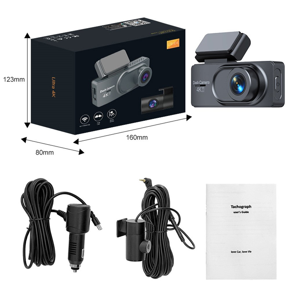 L50 4K Dashcam: Front & Rückkamera, 160° Weitwinkel, WiFi, Parkmodus