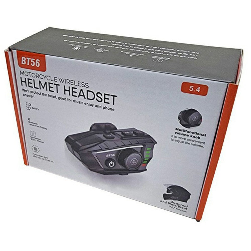 BT56 Motorradhelm-Headset mit Bluetooth 5.4 und Lichteffekten