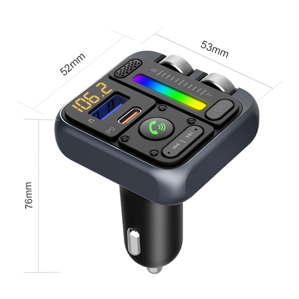 MT04 Bluetooth FM Transmitter: HiFi MP3 mit PD-Schnellladung