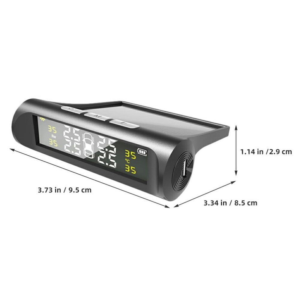 TPMS Reifendruckkontrollsystem – Solarbetrieben, Kabellos, mit Alarmfunktion