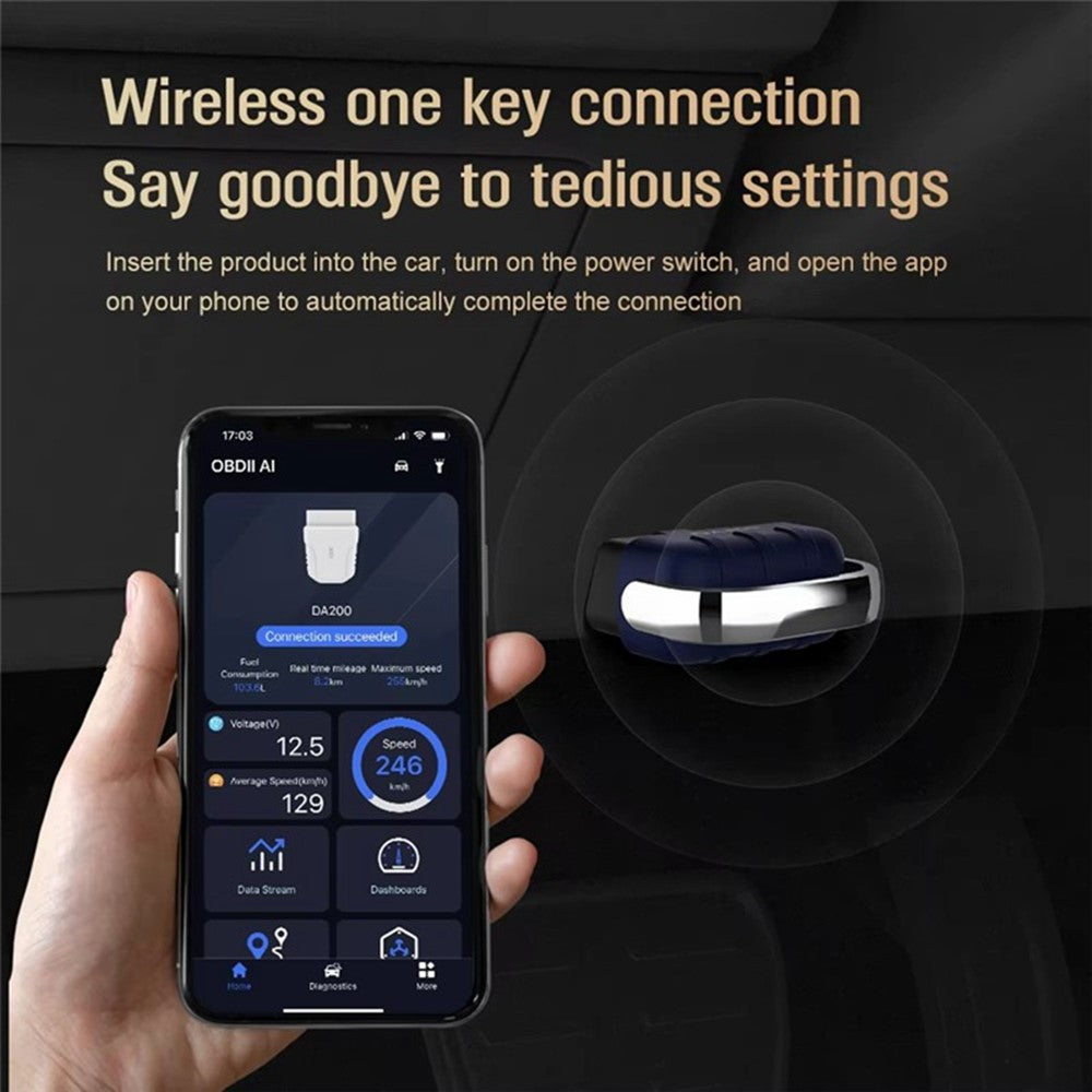 DA200 Bluetooth OBD2 Auto Diagnose Scanner Motorkennung Fehlercode Auslesegerät