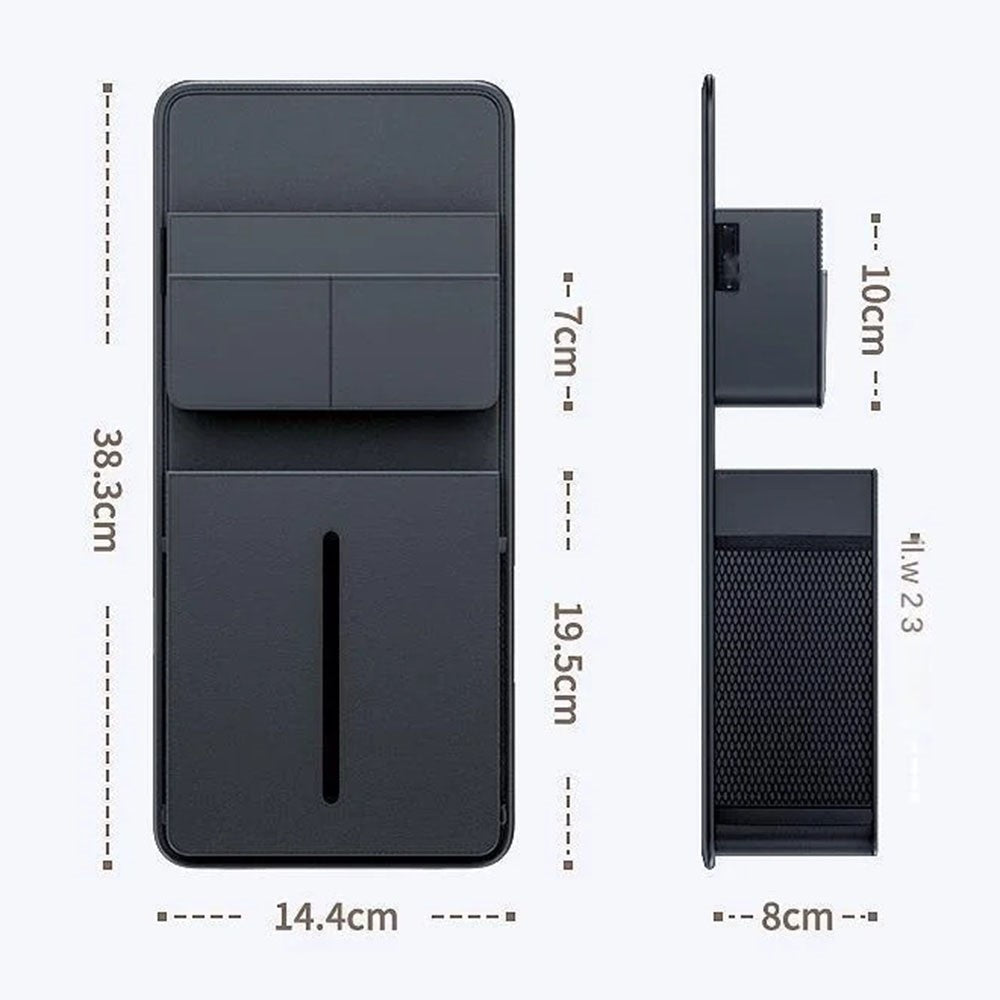 Car Seat Side Tissue Box Holder Hanging Organizer Multi-Functional Storage Bag for Universal Vehicle Interior