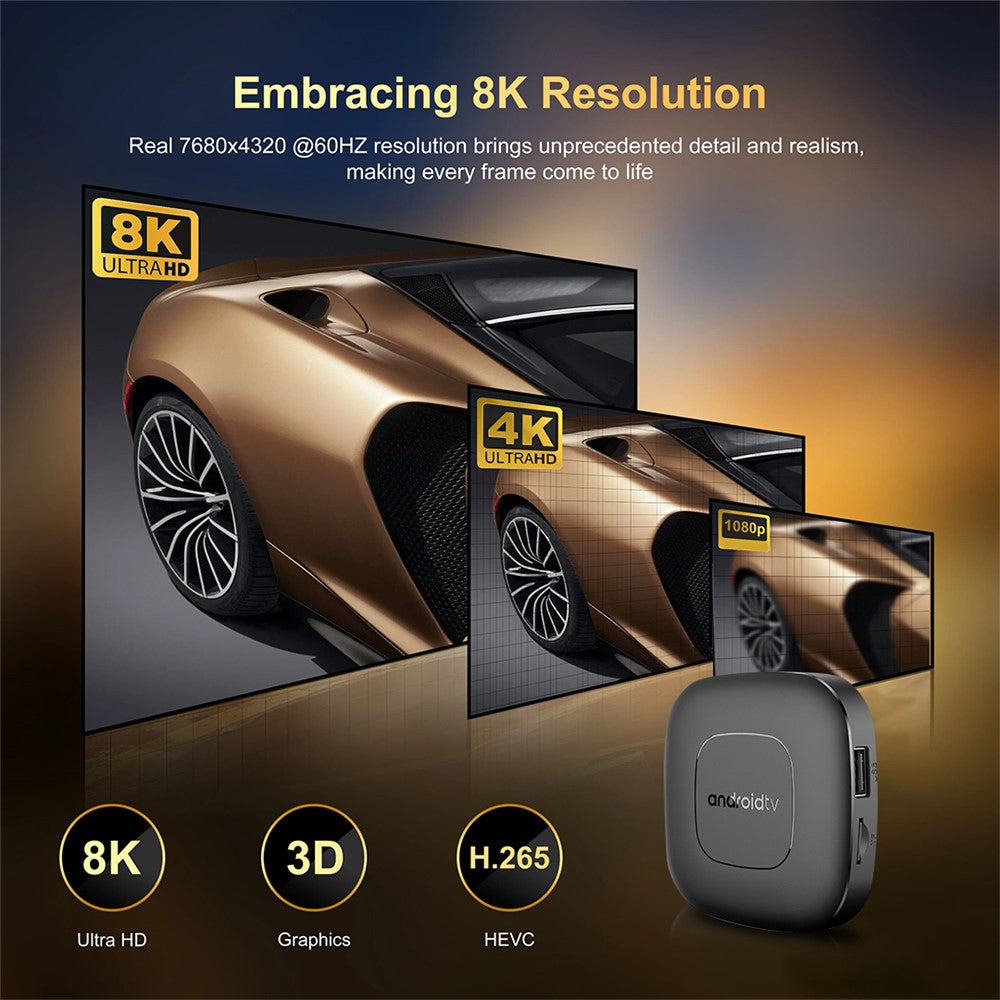 MORTAL T1 2GB+8GB TV Box Android13 Allwinner H313 Dual Band Wifi+Bluetooth-compatible Media Player
