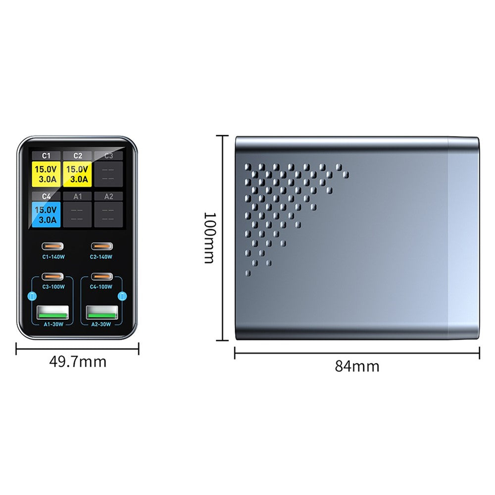 WLX-G3 140W Desktop Ladestation mit Digitalanzeige & 6 Anschlüssen