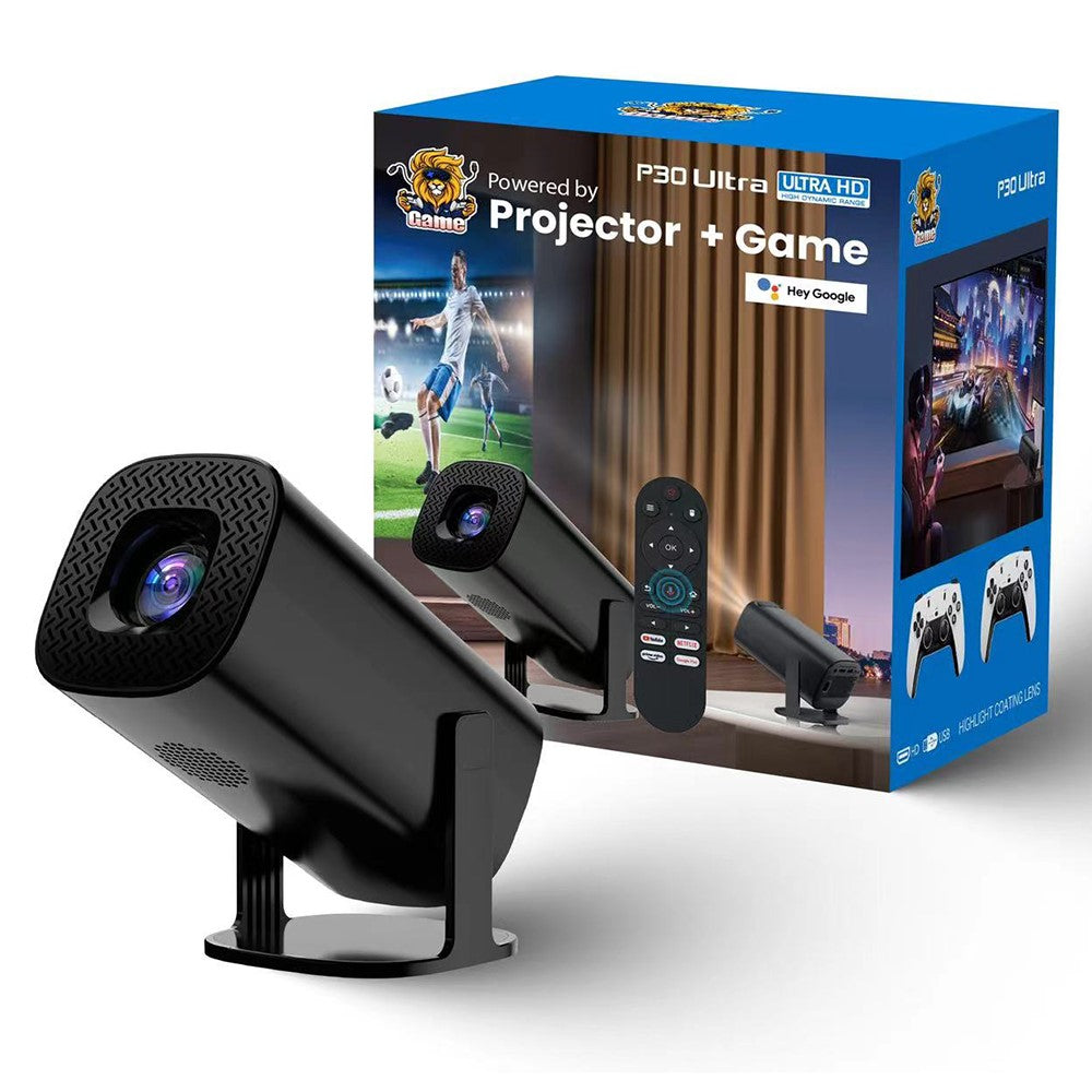 P30 Ultra Portable LED Gaming Projector 150 ANSI Lumens Android 11 WiFi Bluetooth-Compatible Game Projector