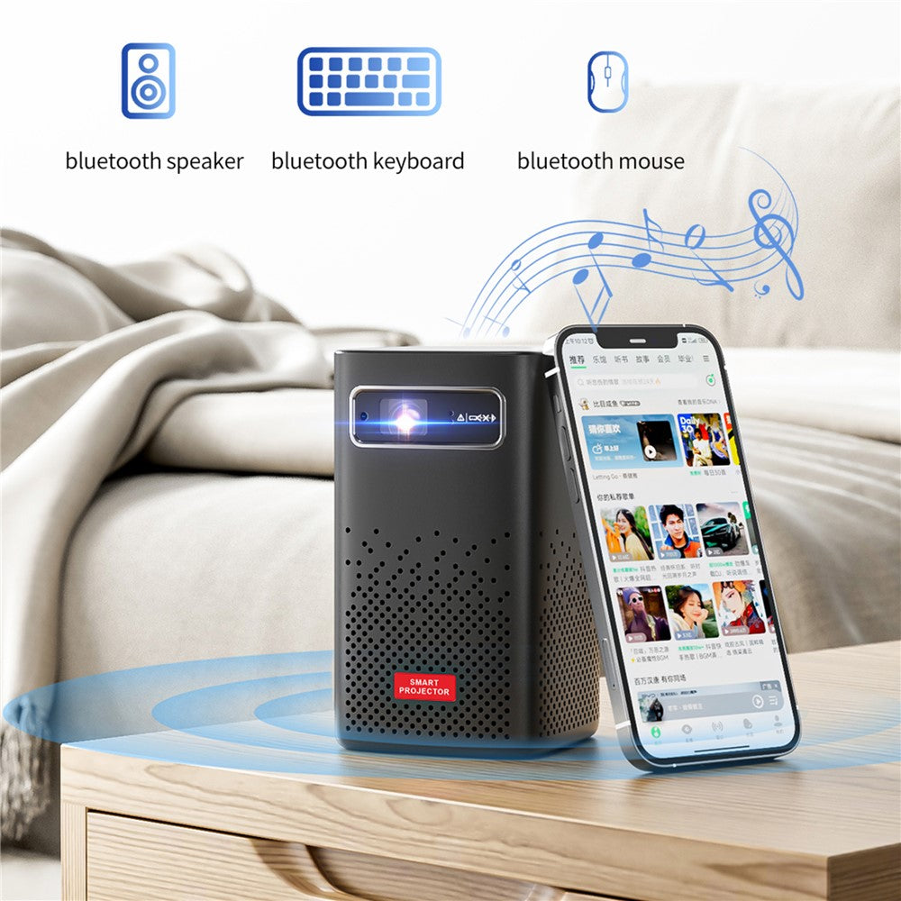 C900 Android 9.0 WiFi Mini DLP Projector 960x540P High Definition Pocket Home Theater