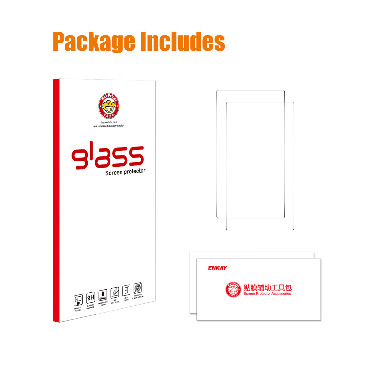 ENKAY HAT PRINCE For DJI RC / DJI RC 2 2Pcs Screen Protector 9H High Aluminum-Silicon Glass Film