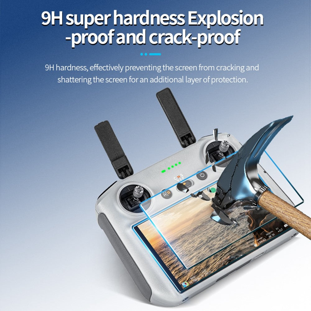 STARTRC 1139983 For DJI RC 2 / RC Remote Controller with Screen HD Tempered Glass Screen Film + Dust Removal Install Tool