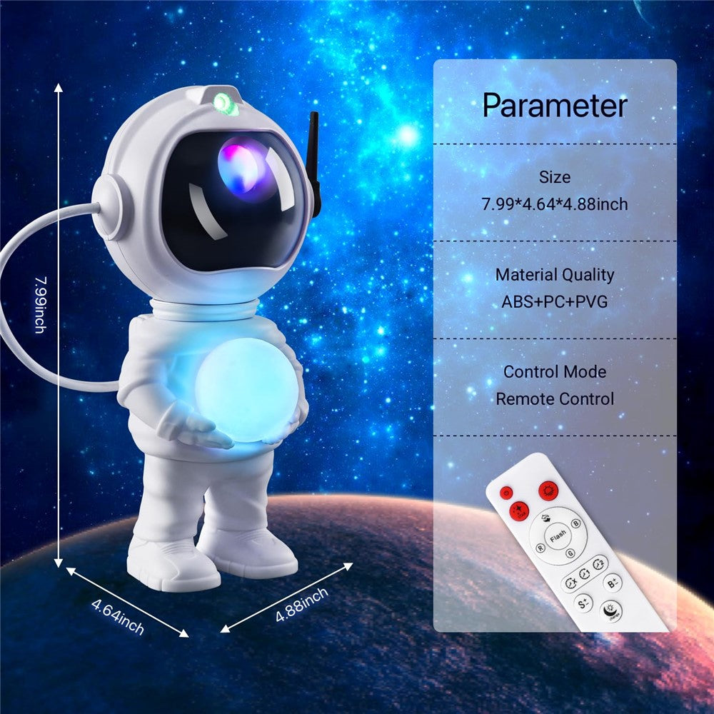JN2313 Cartoon Astronaut Starry Sky Projection Lamp Bluetooth-compatible Speaker Moon Night Light