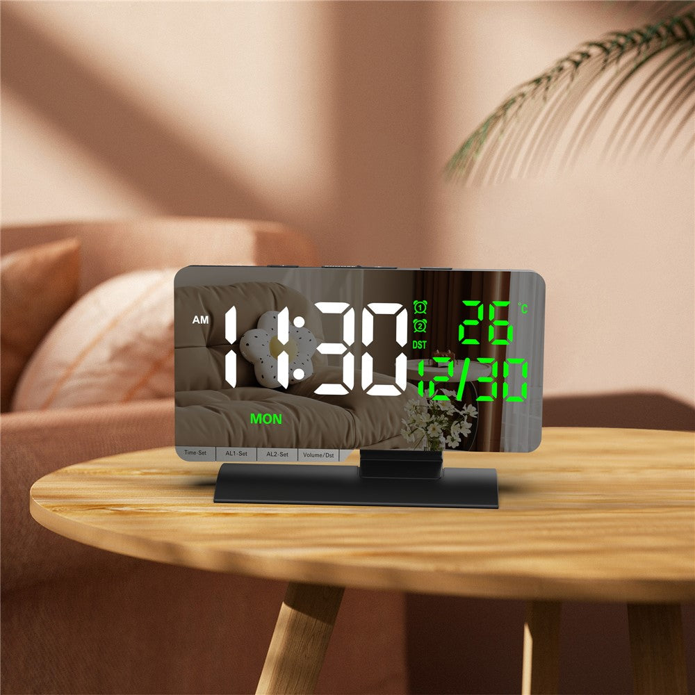 EN8836-B LED Digital Alarm Clock with DST Function Perpetual Calendar Temperature Week Display Desk Clock