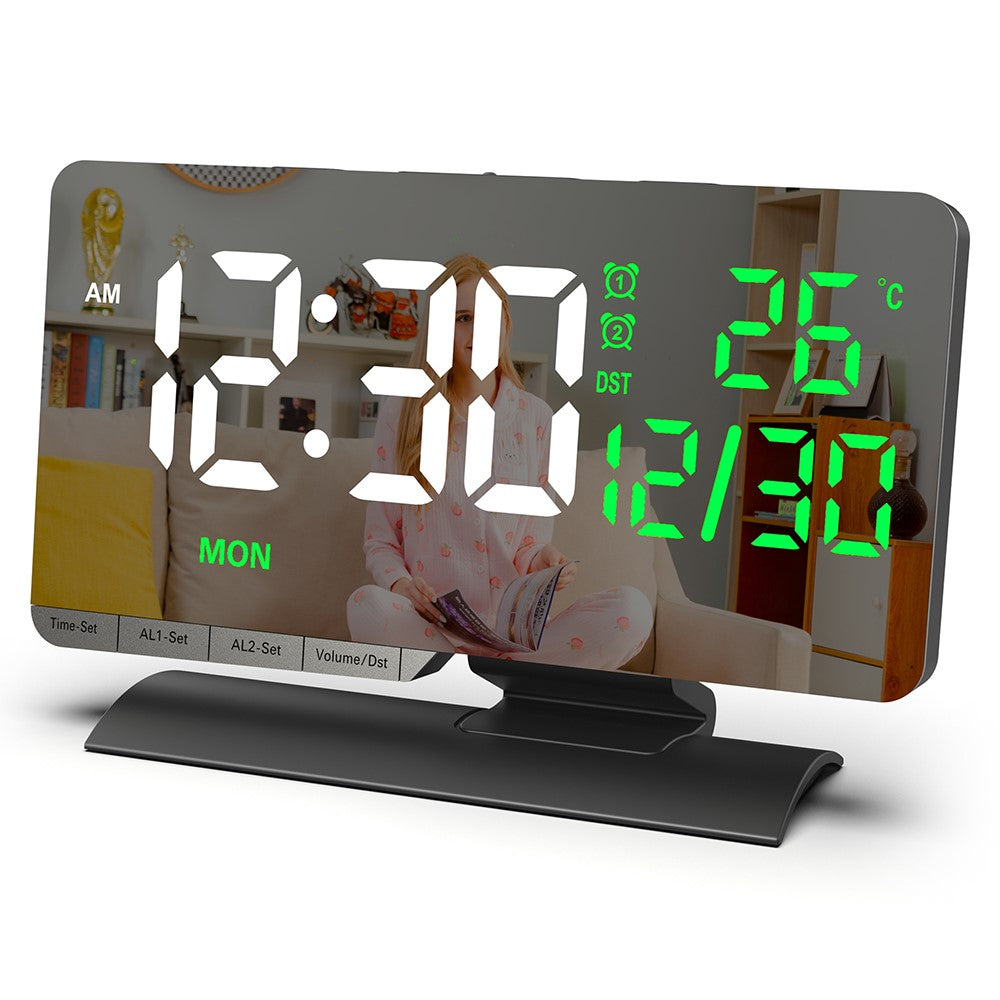 EN8836-B LED Digital Alarm Clock with DST Function Perpetual Calendar Temperature Week Display Desk Clock