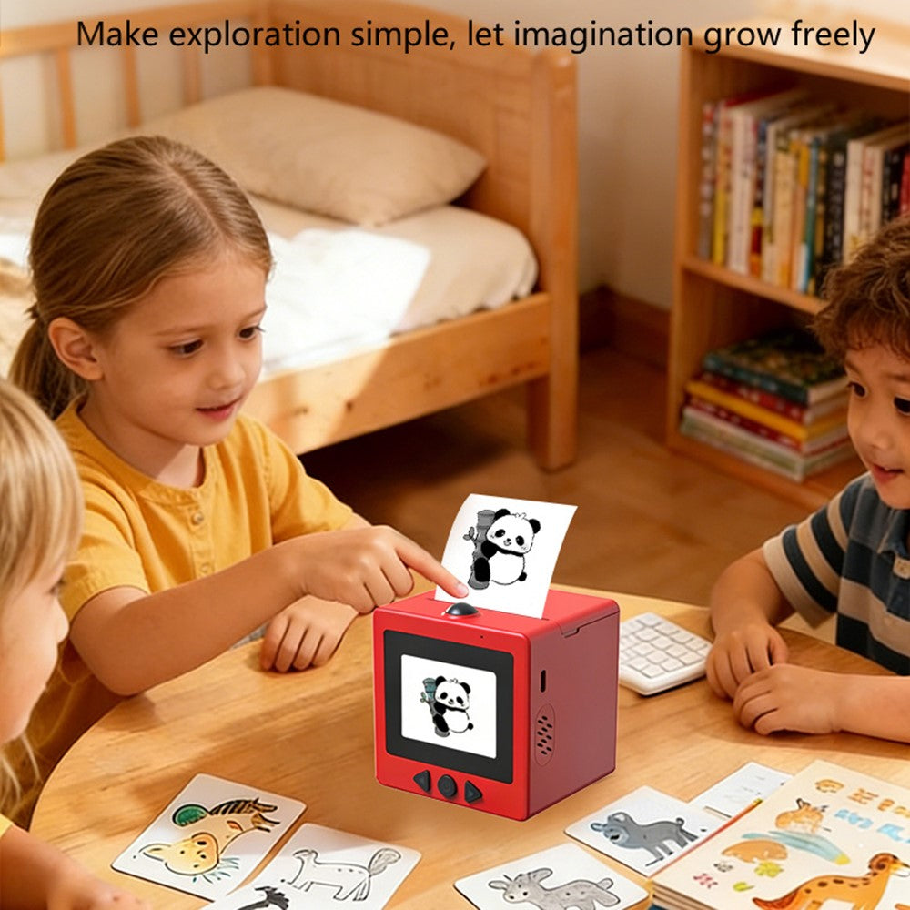 D5 2.4 Inch AI Voice Thermal Printer with Screen WiFi Inkless Printing Machine for Kids Education