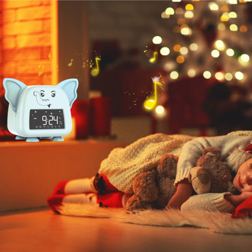 JS2726B Cute Elephant-shaped Alarm Clock Creative Electronic Clock Multifunction Sleep Training Snooze Tool