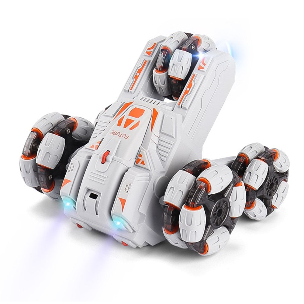 JJRC JC05 2.4Ghz Double Sided Stunt Car Five-Wheel Swing Arm Drift Car Watch Gesture / Remote Controller Car Toy with Colorful Light, Music