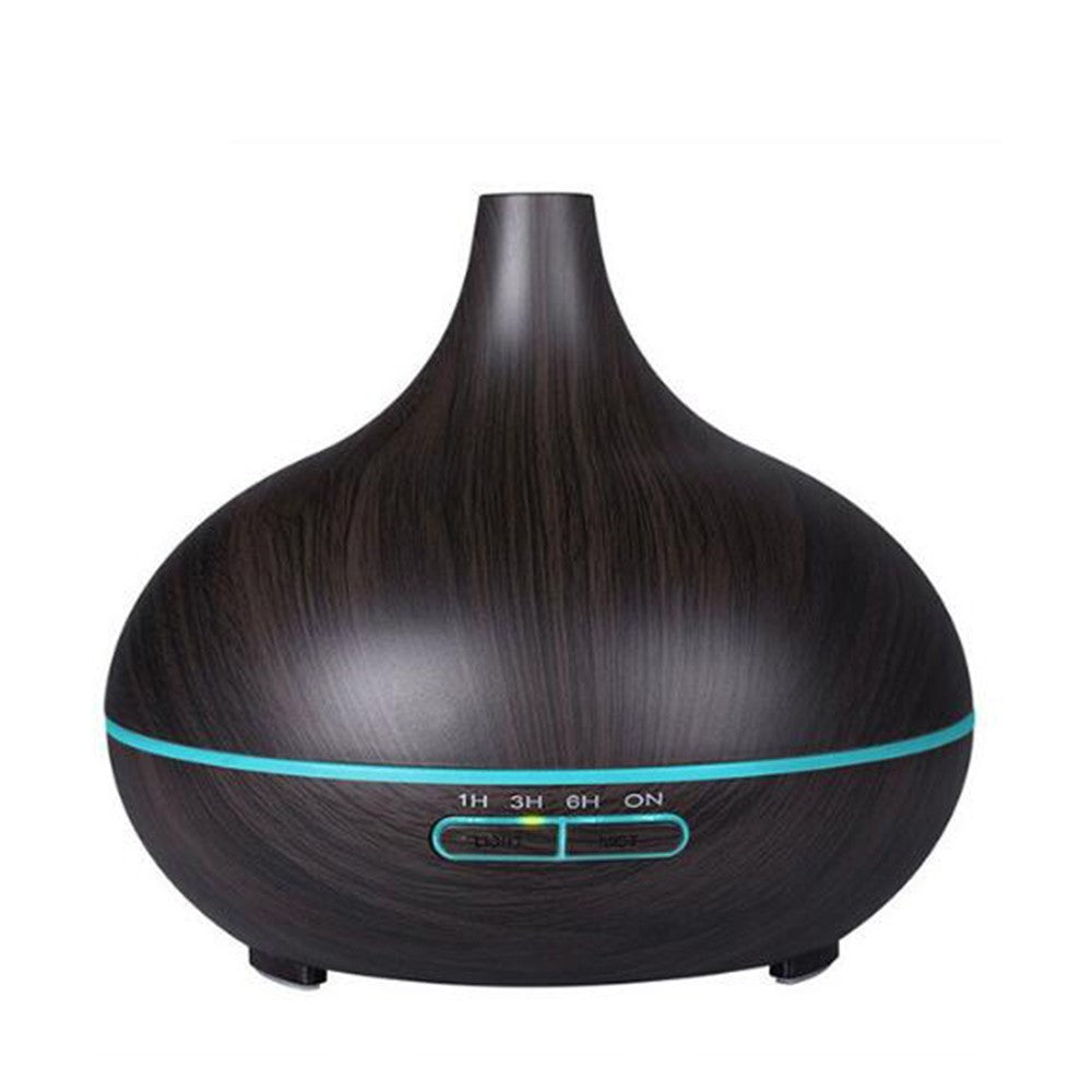 7-Color LED Light Essential Oil Mist Diffuser 300ml Wood Grain Aromatherapy Air Humidifier