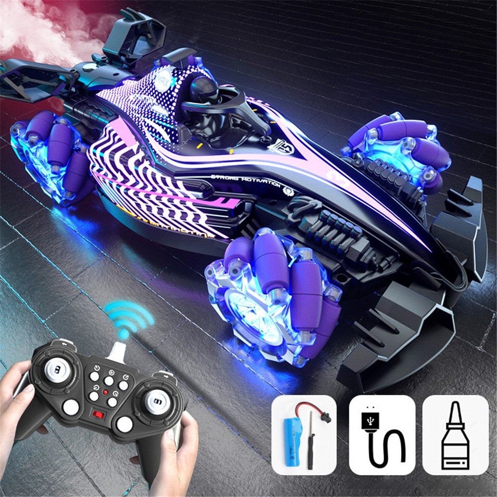 Q186 4WD Remote Control Car 360 Degree Drift Stunt RC Toy with Spray and LED Light