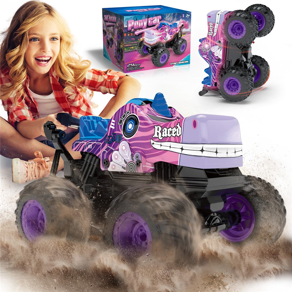 KY-S208A 1 / 20 Remote Control Car Cartoon Kids Stunt Car Toy with Light and Music