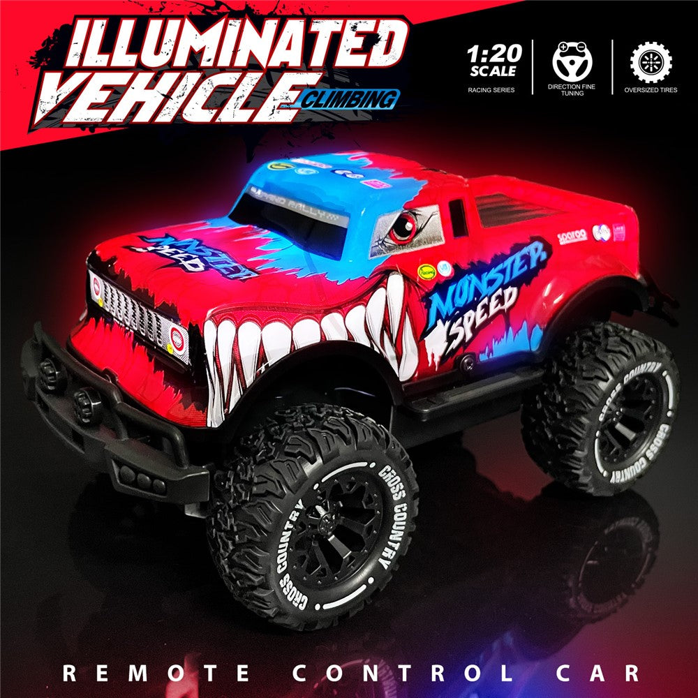 UJ99-Y201 1 / 20 2WD RC Car Non-Slip Wheels Cool Light Remote Control Car Toy