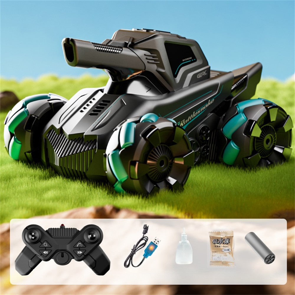 4DRC 4D-Y8 RC Tank Car 4WD Off-Road Water Bullet Shooter 2.4G Remote Control Dual Battery