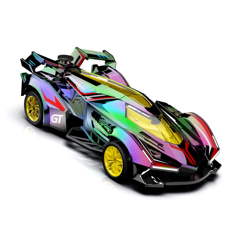 Q219 4WD RC Car Laser Holographic 2.4G Remote Control Drift Racing Vehicle with Spray Mist, Dual Battery