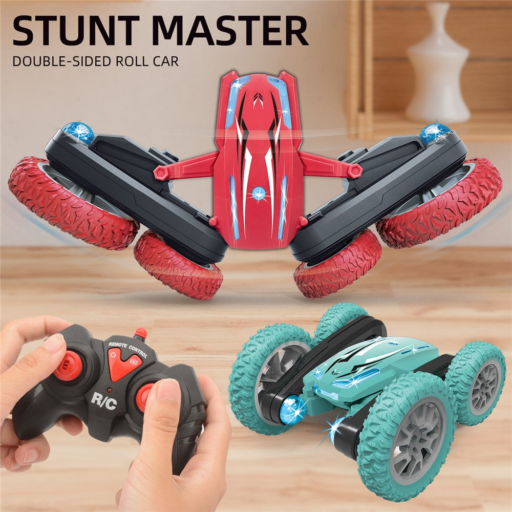 Double-sided Rotating Deformation Stunt 2.4G RC Car Children Boys Remote Control Light Music Car Toy