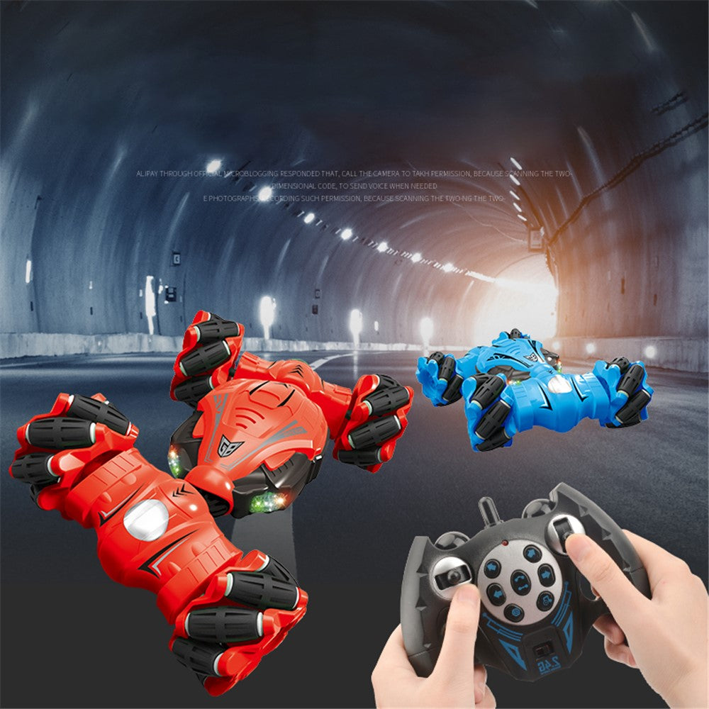YL-51 2.4GHz 4WD RC Car Music Light Stunt Twist Deformation Off-road Remote Control Car Children Boys Toy Gift