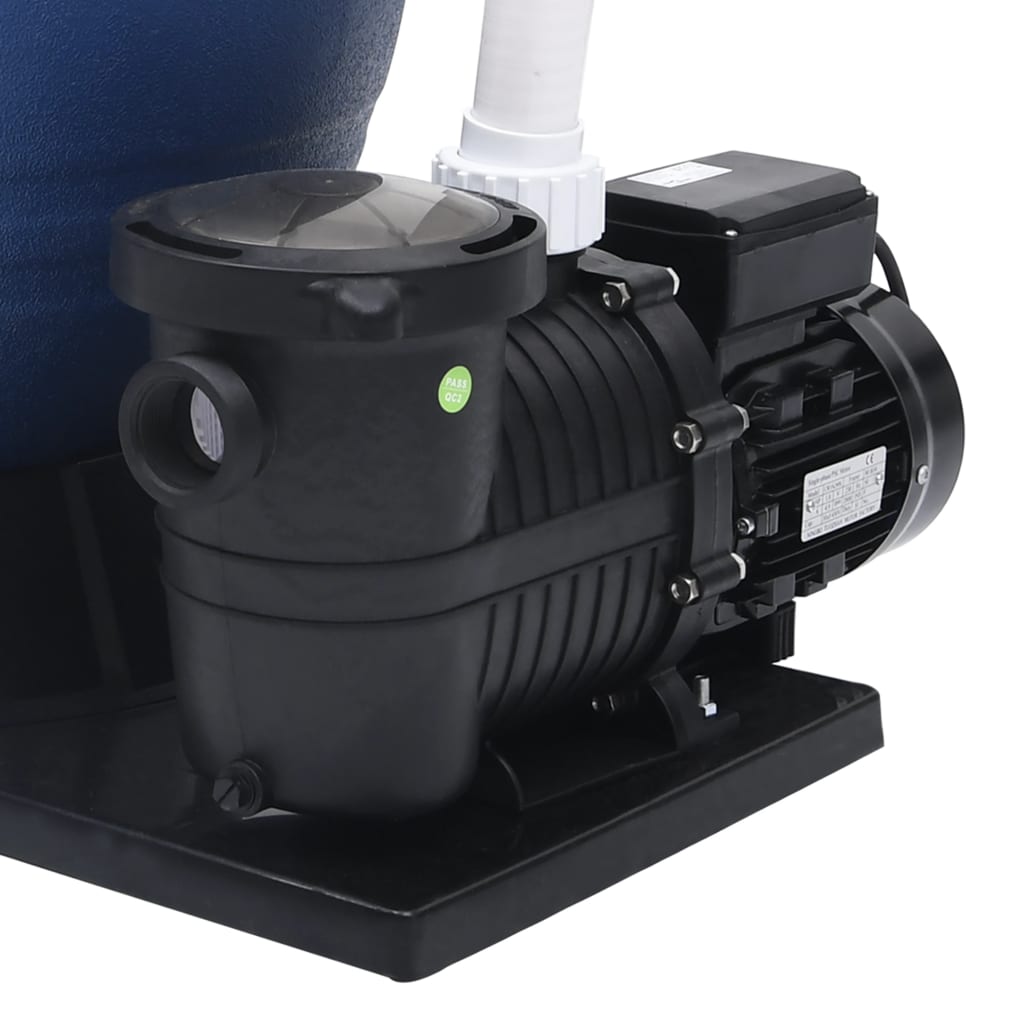 Sandfilter Mit 7-Wege-Ventil Und 1000 W Pumpe Blau Schwarz Taupe