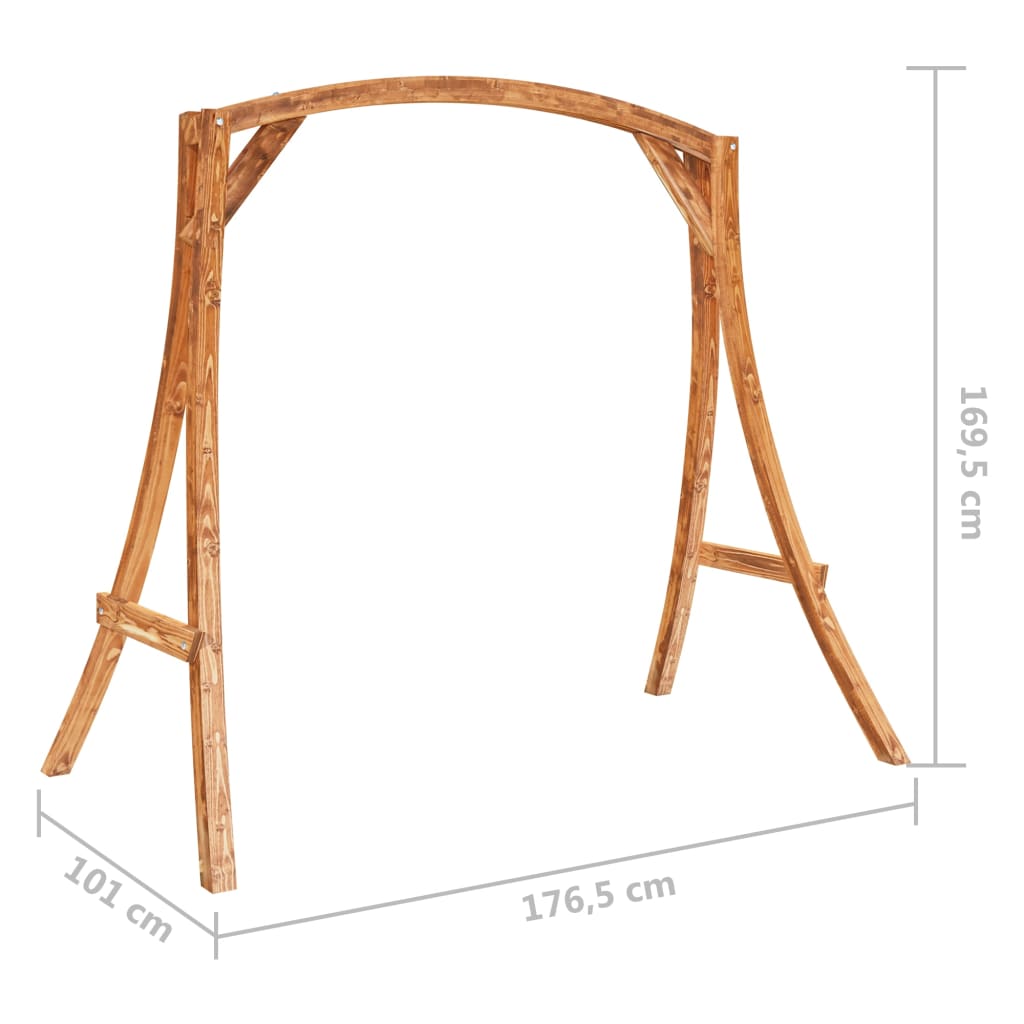 Schaukelgestell Bugholz Massiv Mit Teak-Finish Schwarz