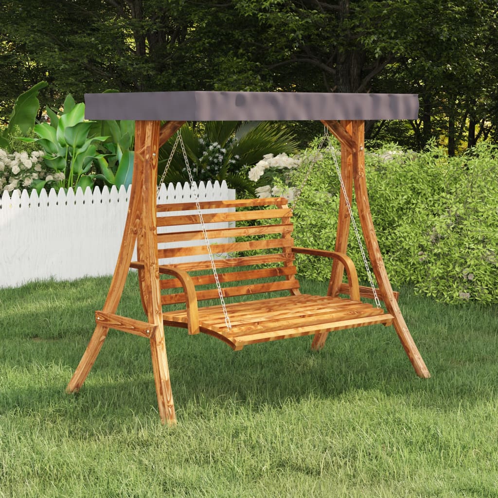 Schaukelgestell Mit Dach Bugholz Massiv Teak-Finish