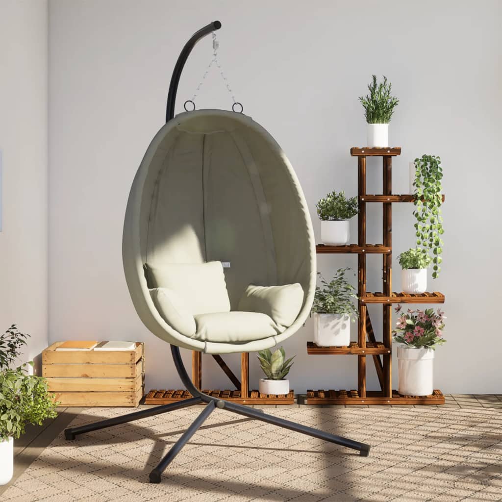 Hängesessel Ei-Design Mit Ständer Stoff Und Stahl
