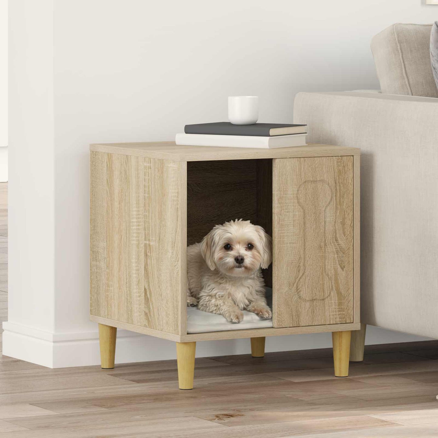 Hundehütte Geräucherte Eiche 44 X 42 X 49 Cm Holzwerkstoff