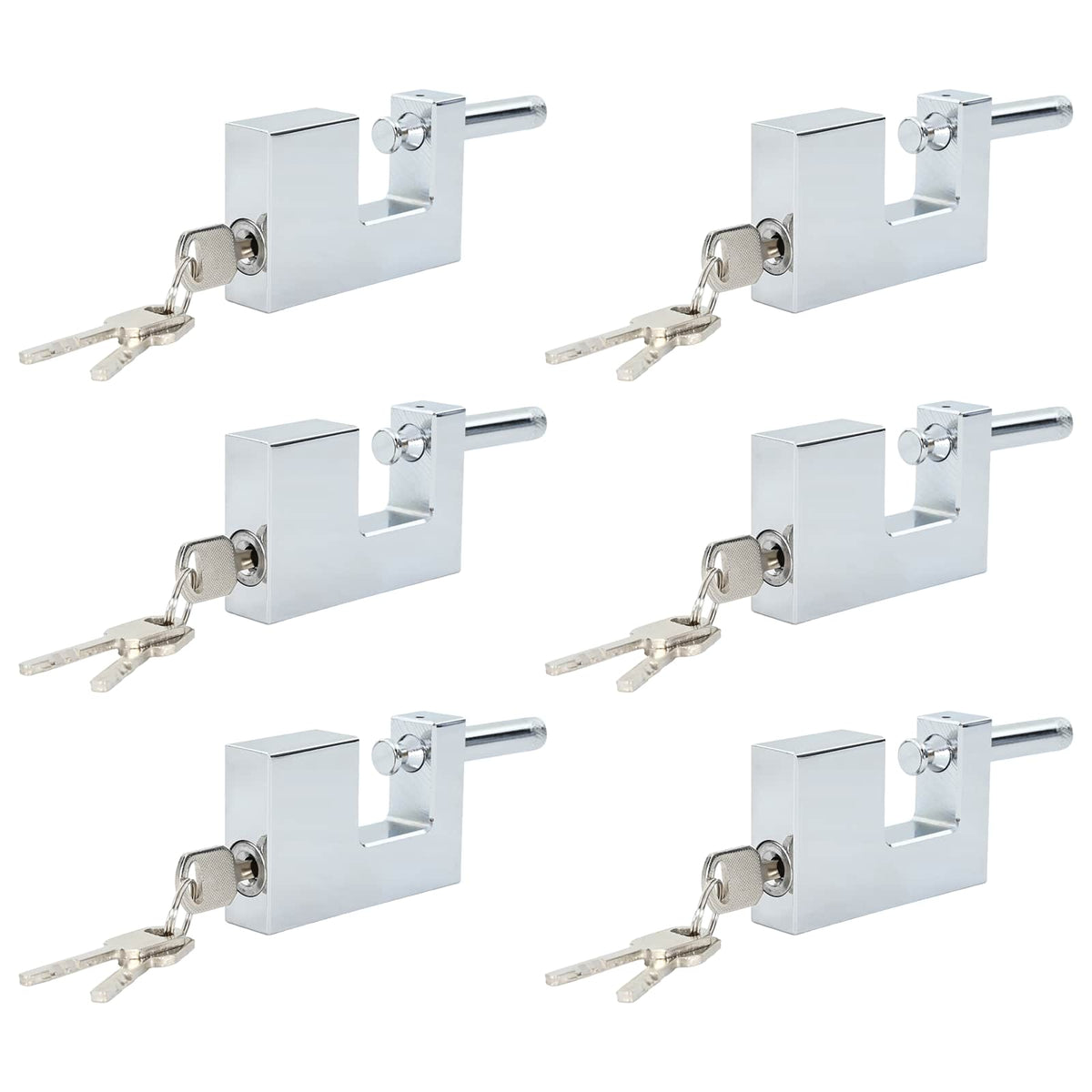 Vorhängeschloss 6 Pcs Silber Stahl