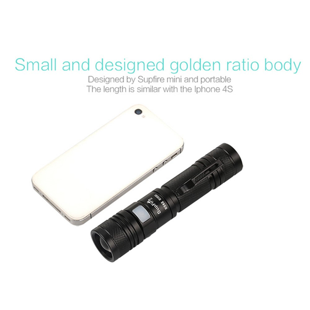 SUPFIRE A2 XM-L2 T6 950LM 5-Mode Dimming USB Strong Light LED Flashlight (without Battery)