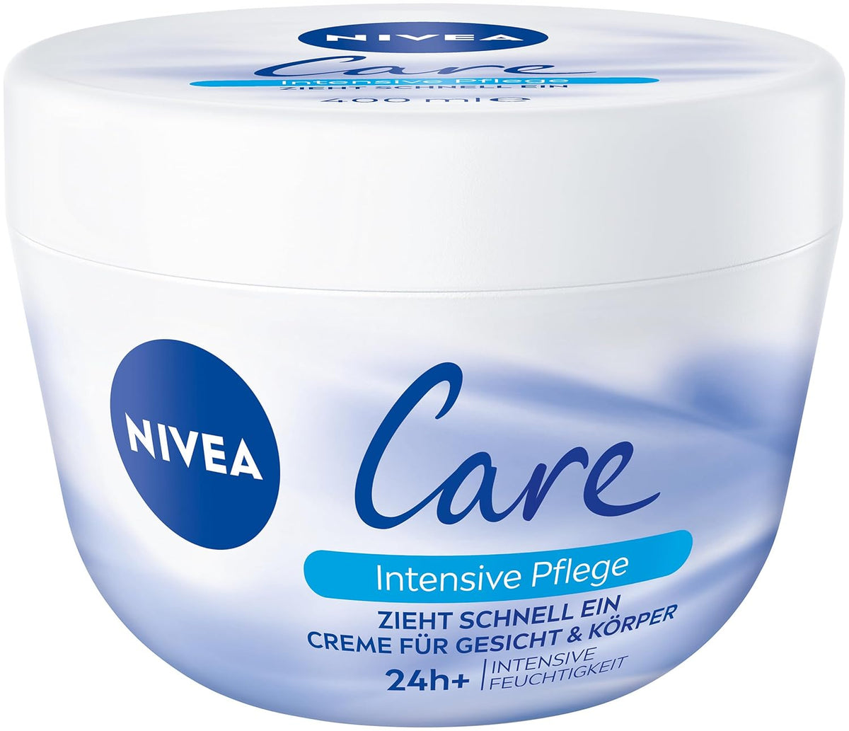 NIVEA Creme Care Intensive Pflege, Gesicht- Und Körperpflege Mit 24H Intensiver Feuchtigkeit, Schnell Einziehende & Nicht Fettende Feuchtigkeitscreme (400 Ml)