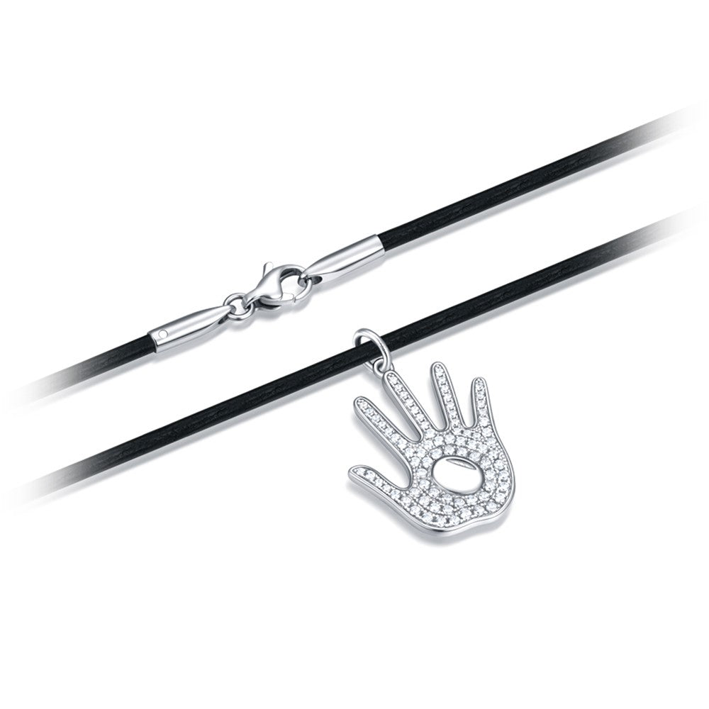 YISIXICI XL13140039 Hand Of Basketball Necklace S925 Silver Neck Jewelry