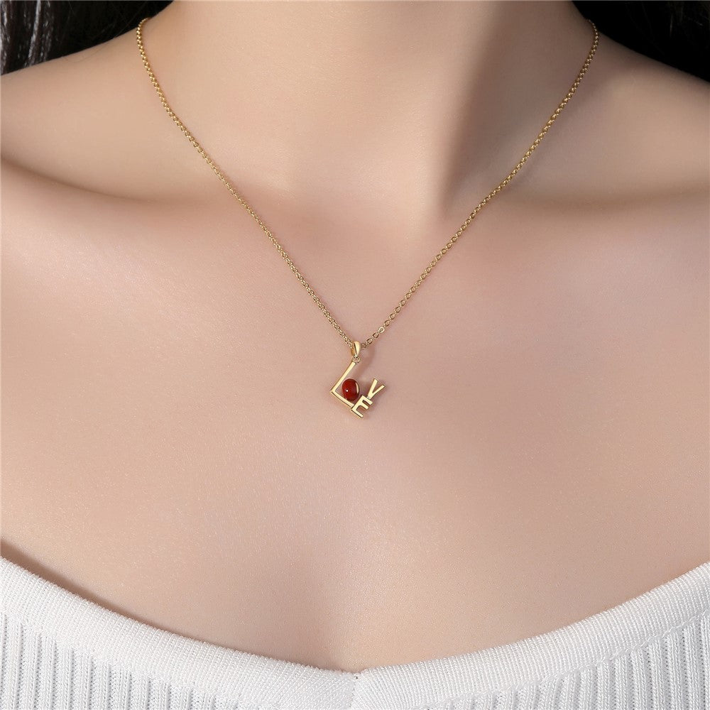 YISIXICI XL13140011 ONLY LOVE Necklace Enamel S925 Silver Neck Jewelry Women's Birthday Gift
