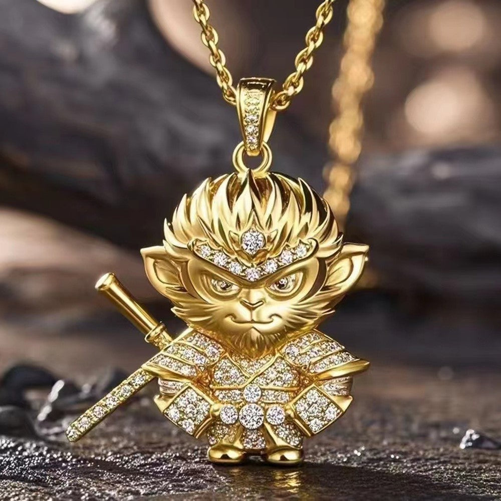 Wukong Necklace Electroplated Jewelry Copper Pendant Necklace Theme Gift