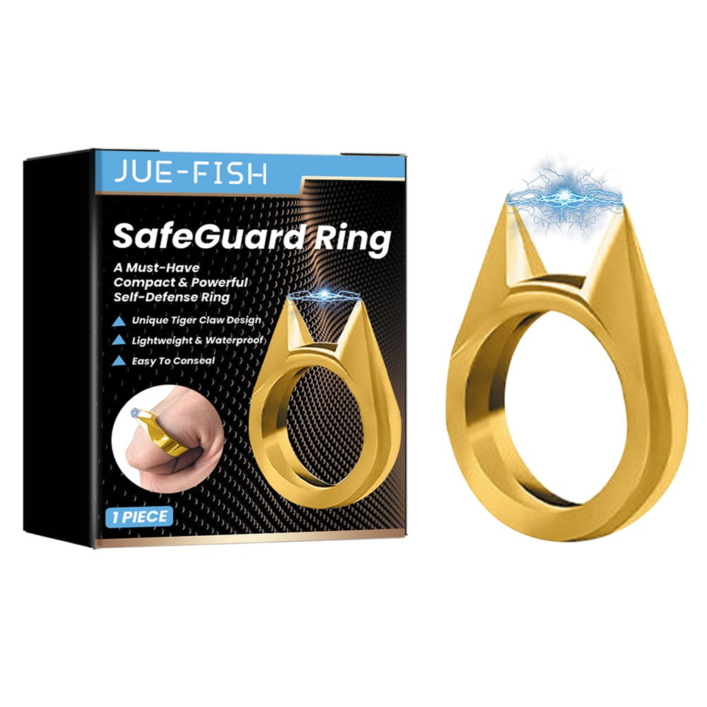 JUE-FISH JUB06-A044-1-BK1 Cat Ears Design Self Defense Finger Ring Window Breaker Outdoor Survival Tool
