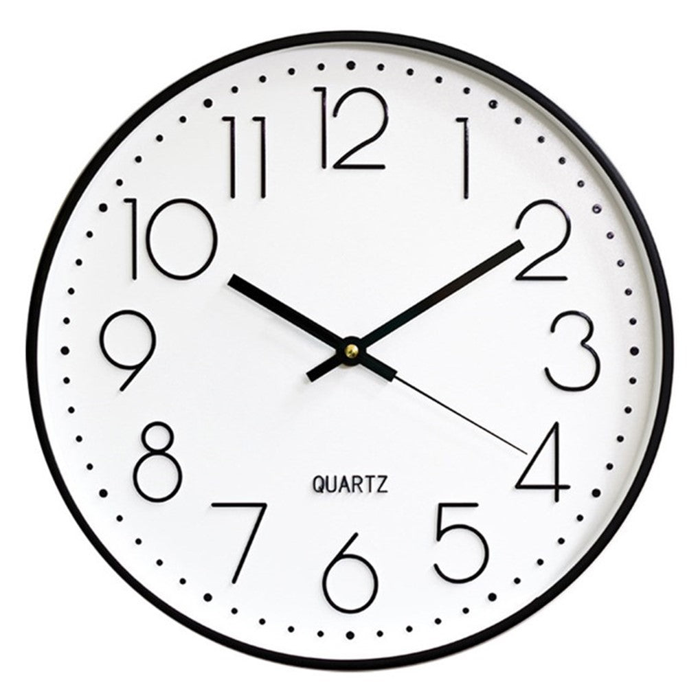 12-inch Wall Clock Battery Operated Non-Ticking Silent Quartz Quiet Movement