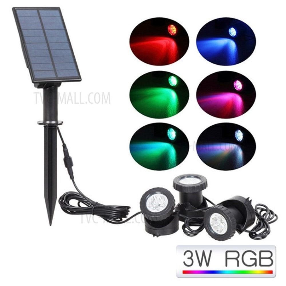 Underwater Solar RGB LED Landscape Light Gradient Spotlight for Garden Pool Patio