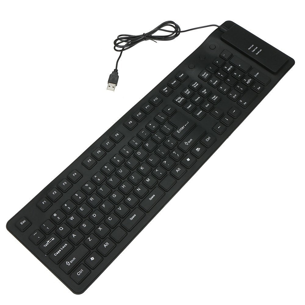 108 Keys USB Silicone Foldable Keyboard Waterproof Dustproof USB Silent Keys