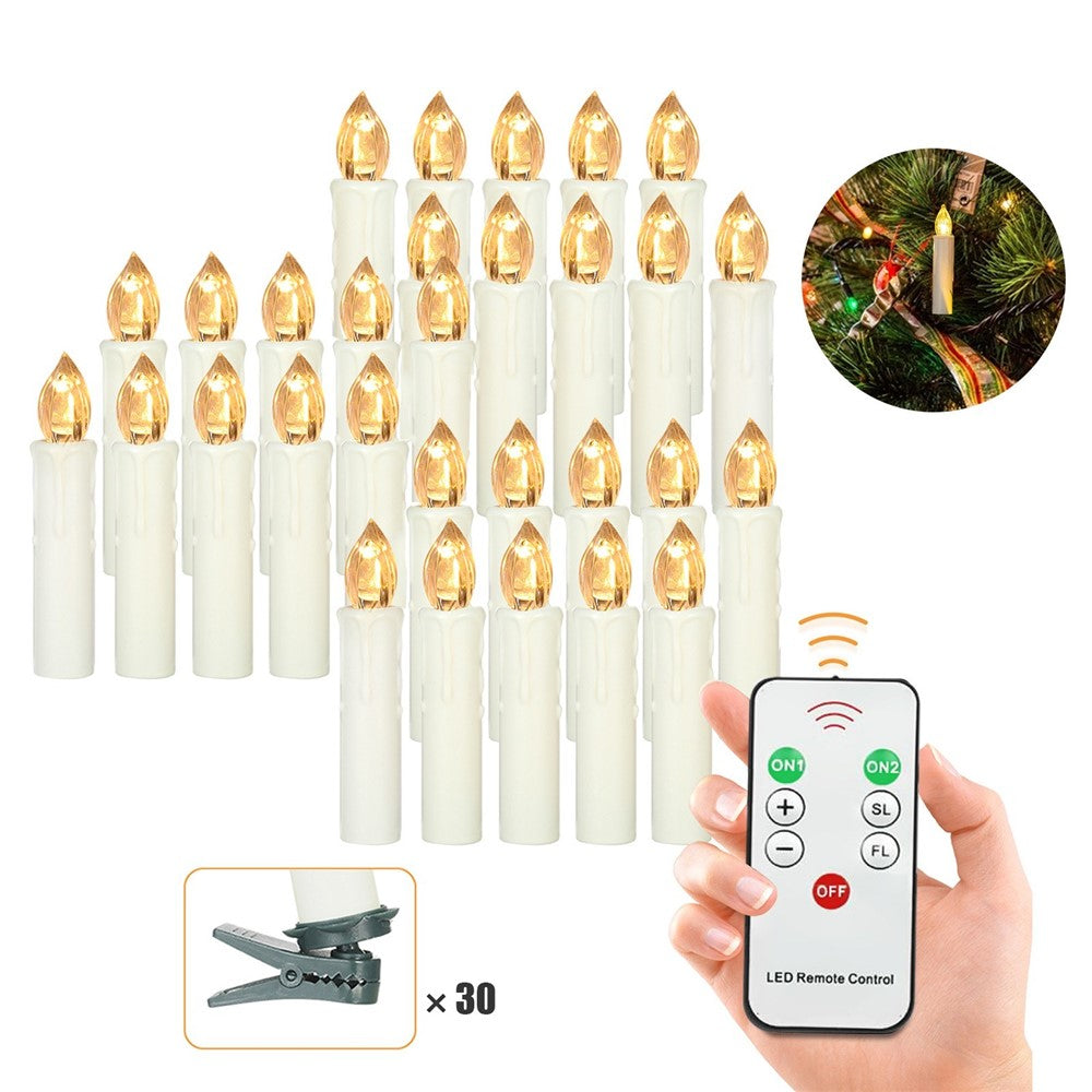Realistic Warm White LED Flameless Candles with Remote Control for Party Decoration