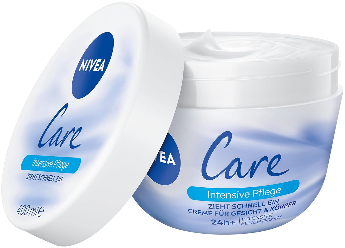 NIVEA Creme Care Intensive Pflege, Gesicht- Und Körperpflege Mit 24H Intensiver Feuchtigkeit, Schnell Einziehende & Nicht Fettende Feuchtigkeitscreme (400 Ml)
