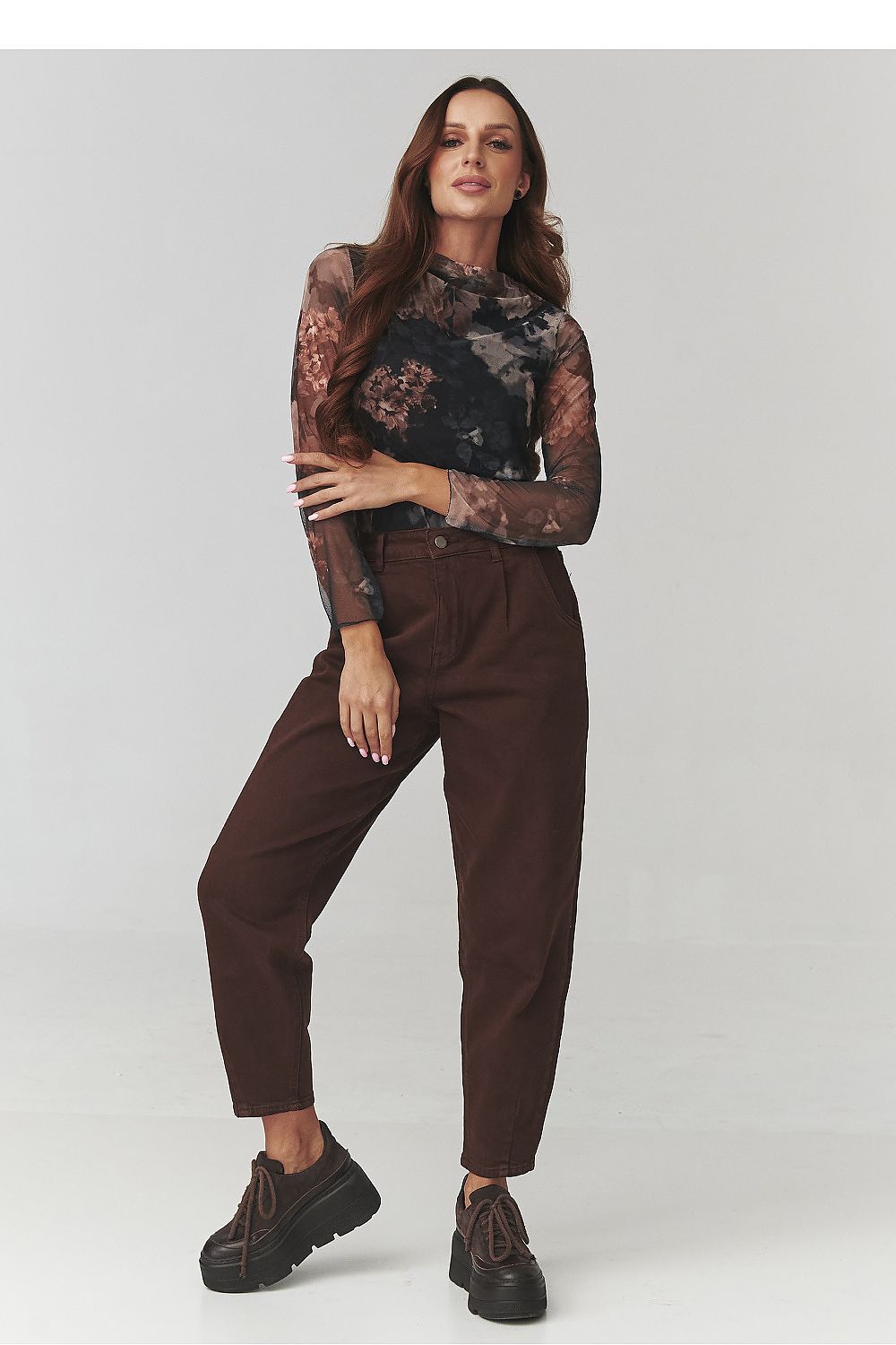 Bluse model 220780 Makadamia
