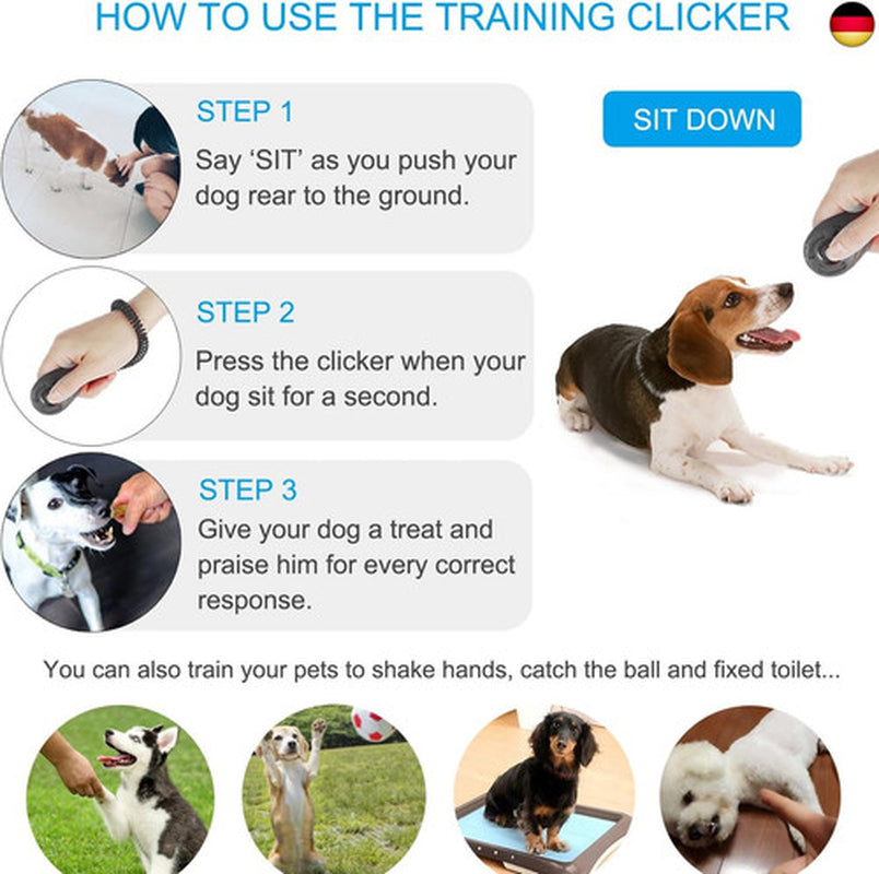 Diyife Hunde Clicker, 4 Stück Trainings-Clic
