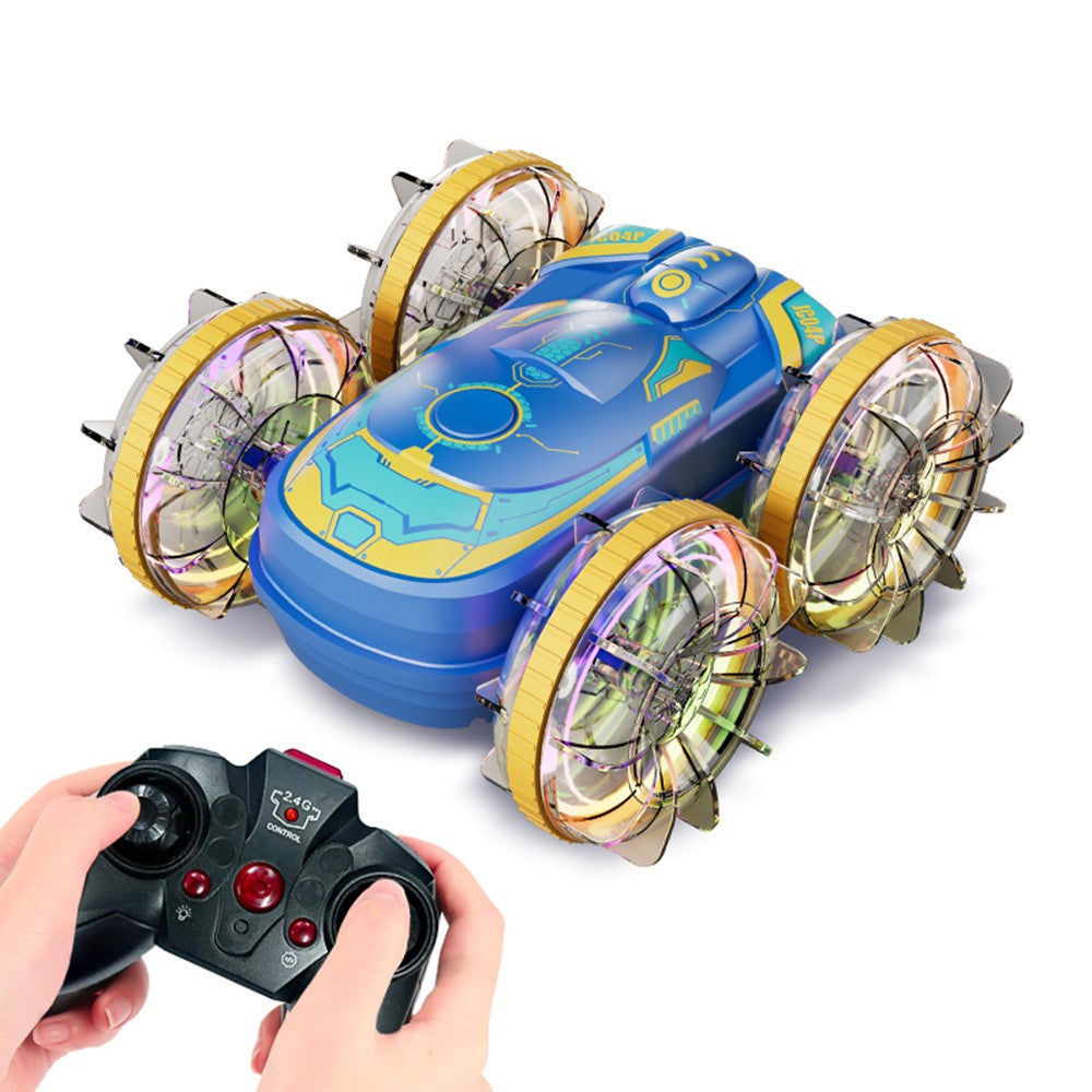 JC04P 2.4G Remote Control 4WD Amphibious Stunt Car Toy Gift with LED Lights, Single Controller (CE / CPC / ASTM / EN71 Certified)
