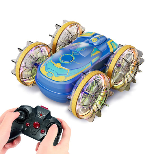 JC04P 2.4G Remote Control 4WD Amphibious Stunt Car Toy Gift with LED Lights, Single Controller (CE / CPC / ASTM / EN71 Certified)