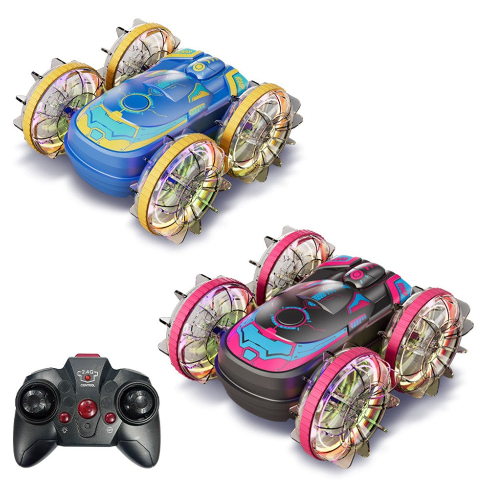 JC04P 2.4G Remote Control 4WD Amphibious Stunt Car Toy Gift with LED Lights, Single Controller (CE / CPC / ASTM / EN71 Certified)
