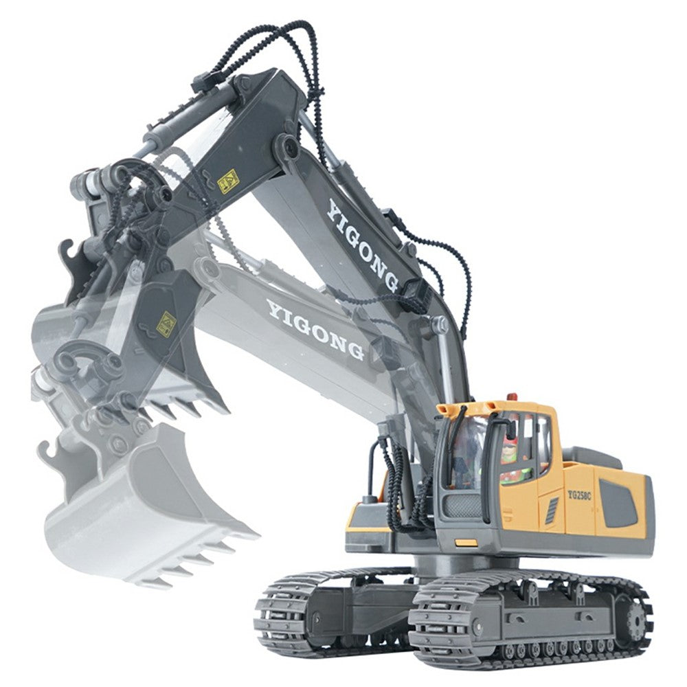 1044 2.4G Remote Control Tracked Excavator 1:20 Scale 11 Channel Construction Vehicle Toy Gift for Kids