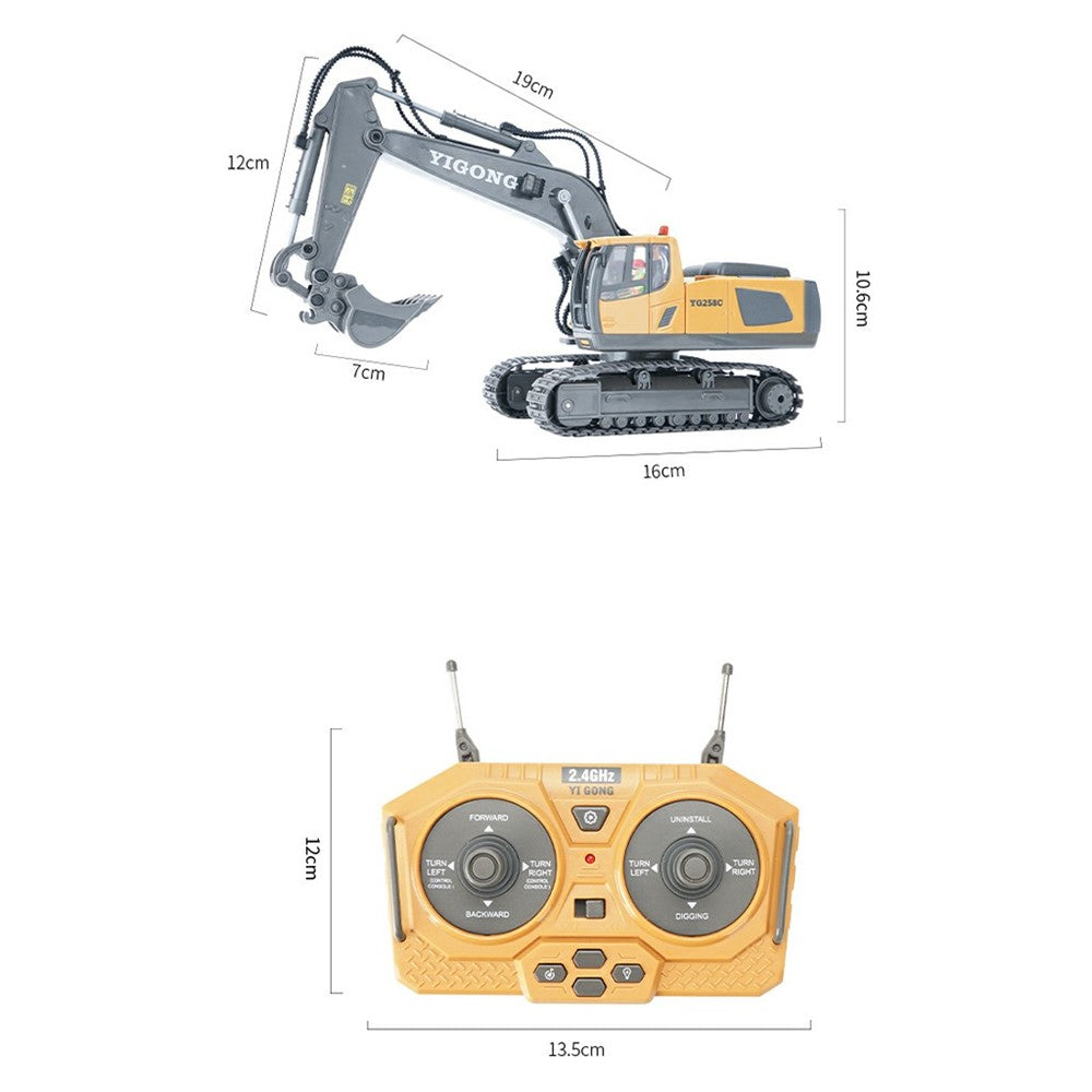 1044 2.4G Remote Control Tracked Excavator 1:20 Scale 11 Channel Construction Vehicle Toy Gift for Kids